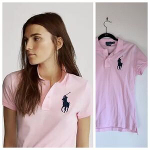NEW Polo Ralph Lauren Skinny Fit Big Pony Polo Shirt in Sunkissed Pink Size S